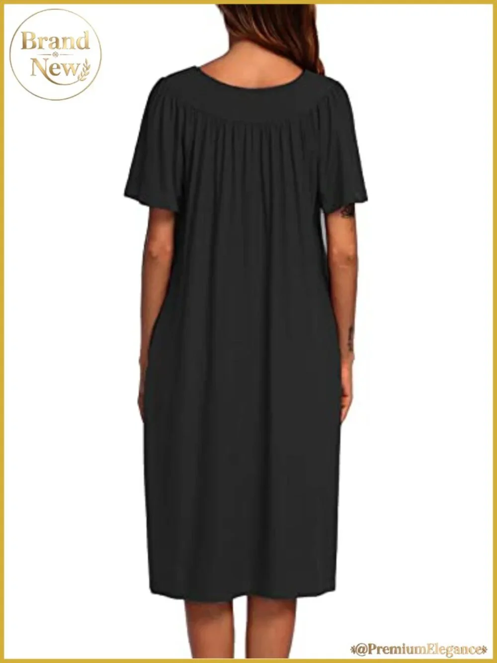 Women's House Dress with Pockets Floral V-Neck Nightgown